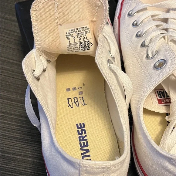Converse White and Red Athletic Shoes - Picture 6 of 6